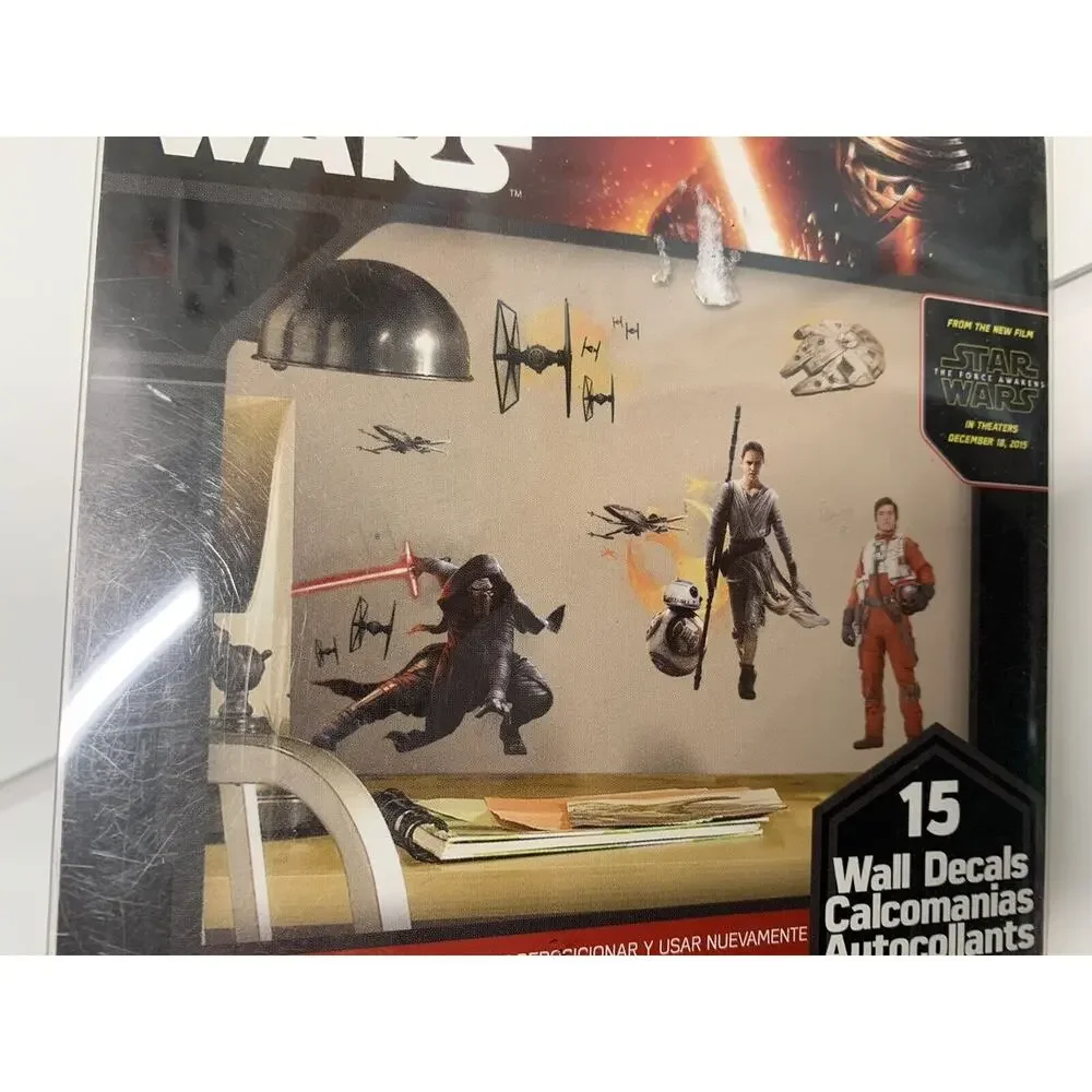Star Wars THE FORCE AWAKENS 15 Wall Decals Rey Kylo Ren Stickers Peel‎ & Stick